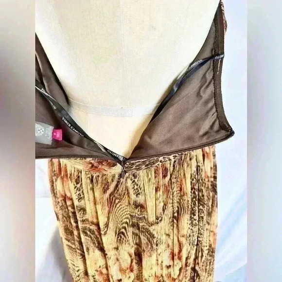 NWT Vince Camuto Size 12 Brown Halter Vacation/Date Night Dress W/23" Necklace - Picture 10 of 13